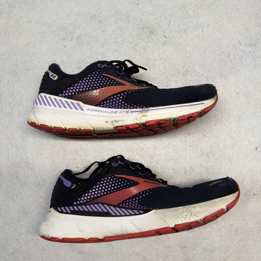 Brooks Adrenaline GTS 22 Women’s Size 10 Wide Black/Purple/Coral - Picture 5 of 7